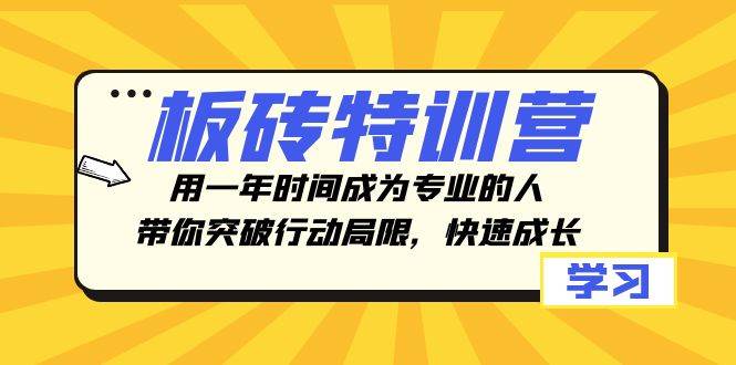 板砖特训营，用一年时间成为专业的人，带你突破行动局限，快速成长 - 福利搜 - 阿里云盘夸克网盘搜索神器 蓝奏云搜索| 网盘搜索引擎-福利搜