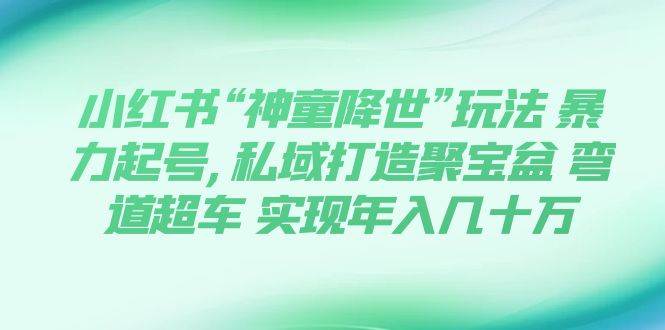 小红书“神童降世”玩法 暴力起号,私域打造聚宝盆 弯道超车 实现年入几十万 - 福利搜 - 阿里云盘夸克网盘搜索神器 蓝奏云搜索| 网盘搜索引擎-福利搜