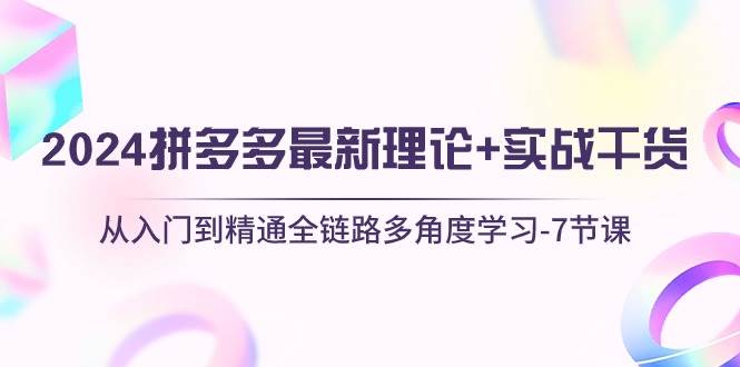 2024拼多多 最新理论+实战干货，从入门到精通全链路多角度学习-7节课 - 福利搜 - 阿里云盘夸克网盘搜索神器 蓝奏云搜索| 网盘搜索引擎-福利搜