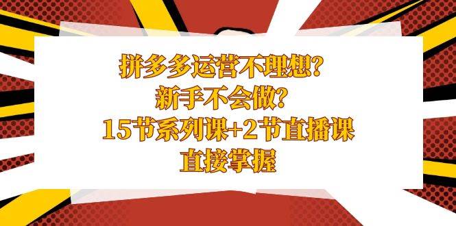 拼多多运营不理想？新手不会做？15节系列课+2节直播课，直接掌握 - 福利搜 - 阿里云盘夸克网盘搜索神器 蓝奏云搜索| 网盘搜索引擎-福利搜