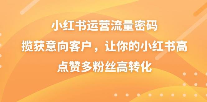 小红书运营流量密码，揽获意向客户，让你的小红书高点赞多粉丝高转化 - 福利搜 - 阿里云盘夸克网盘搜索神器 蓝奏云搜索| 网盘搜索引擎-福利搜