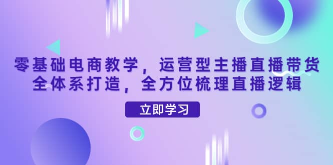 零基础电商教学，运营型主播直播带货全体系打造，全方位梳理直播逻辑 - 福利搜 - 阿里云盘夸克网盘搜索神器 蓝奏云搜索| 网盘搜索引擎-福利搜