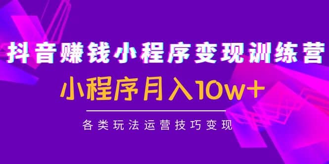 抖音小程序变现训练营：小程序各类玩法运营技巧变现 - 福利搜 - 阿里云盘夸克网盘搜索神器 蓝奏云搜索| 网盘搜索引擎-福利搜