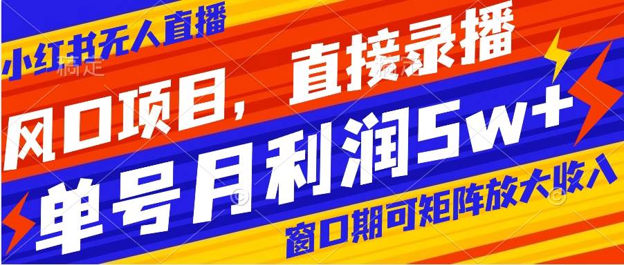 风口项目，小红书无人直播带货，直接录播，可矩阵，月入5w+ - 福利搜 - 阿里云盘夸克网盘搜索神器 蓝奏云搜索| 网盘搜索引擎-福利搜