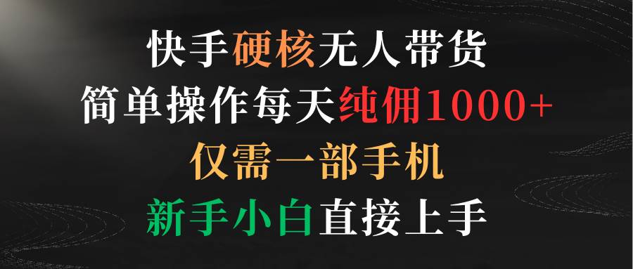 快手硬核无人带货，简单操作每天纯佣1000+,仅需一部手机，新手小白直接上手 - 福利搜 - 阿里云盘夸克网盘搜索神器 蓝奏云搜索| 网盘搜索引擎-福利搜