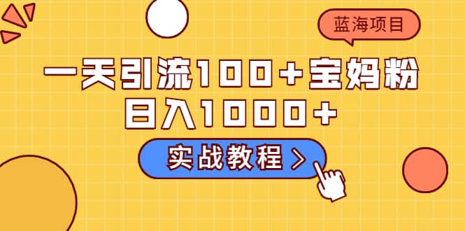 一天引流100+宝妈粉，日入1000+的蓝海项目（实战教程） - 福利搜 - 阿里云盘夸克网盘搜索神器 蓝奏云搜索| 网盘搜索引擎-福利搜