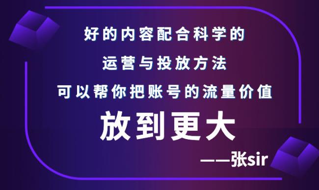 张sir账号流量增长课，告别海王流量，让你的流量更精准 - 福利搜 - 阿里云盘夸克网盘搜索神器 蓝奏云搜索| 网盘搜索引擎-福利搜