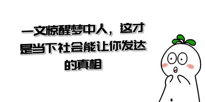 某公众号付费文章《一文 惊醒梦中人，这才是当下社会能让你发达的真相》 - 福利搜 - 阿里云盘夸克网盘搜索神器 蓝奏云搜索| 网盘搜索引擎-福利搜