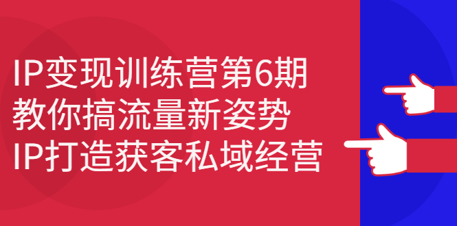 IP变现训练营第6期：教你搞流量新姿势，IP打造获客私域经营 - 福利搜 - 阿里云盘夸克网盘搜索神器 蓝奏云搜索| 网盘搜索引擎-福利搜