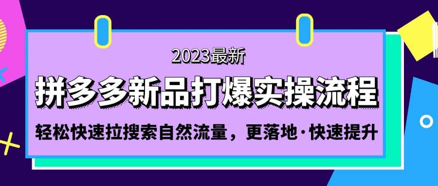 拼多多-新品打爆实操流程：轻松快速拉搜索自然流量，更落地·快速提升 - 福利搜 - 阿里云盘夸克网盘搜索神器 蓝奏云搜索| 网盘搜索引擎-福利搜