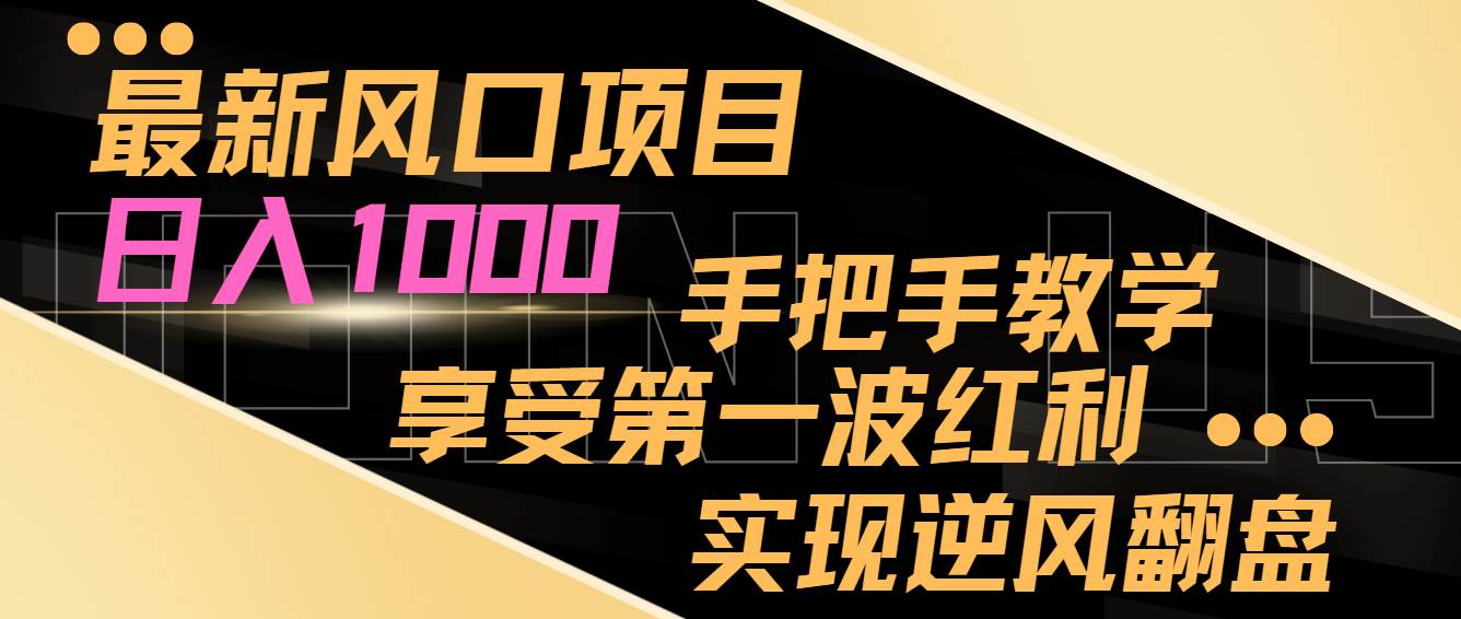 最新风口项目，日入过千，抓住当下风口，享受第一波红利，实现逆风翻盘 - 福利搜 - 阿里云盘夸克网盘搜索神器 蓝奏云搜索| 网盘搜索引擎-福利搜