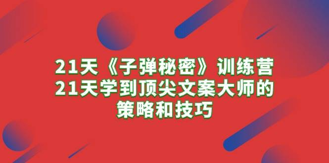 21天《子弹秘密》训练营，21天学到顶尖文案大师的策略和技巧 - 福利搜 - 阿里云盘夸克网盘搜索神器 蓝奏云搜索| 网盘搜索引擎-福利搜