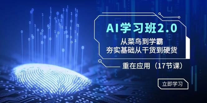 AI学习班2.0：从菜鸟到学霸，夯实基础从干货到硬货，重在应用（17节课） - 福利搜 - 阿里云盘夸克网盘搜索神器 蓝奏云搜索| 网盘搜索引擎-福利搜