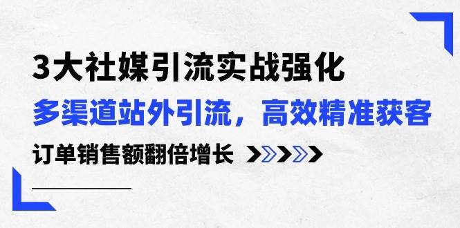 3大社媒引流实操强化，多渠道站外引流/高效精准获客/订单销售额翻倍增长 - 福利搜 - 阿里云盘夸克网盘搜索神器 蓝奏云搜索| 网盘搜索引擎-福利搜